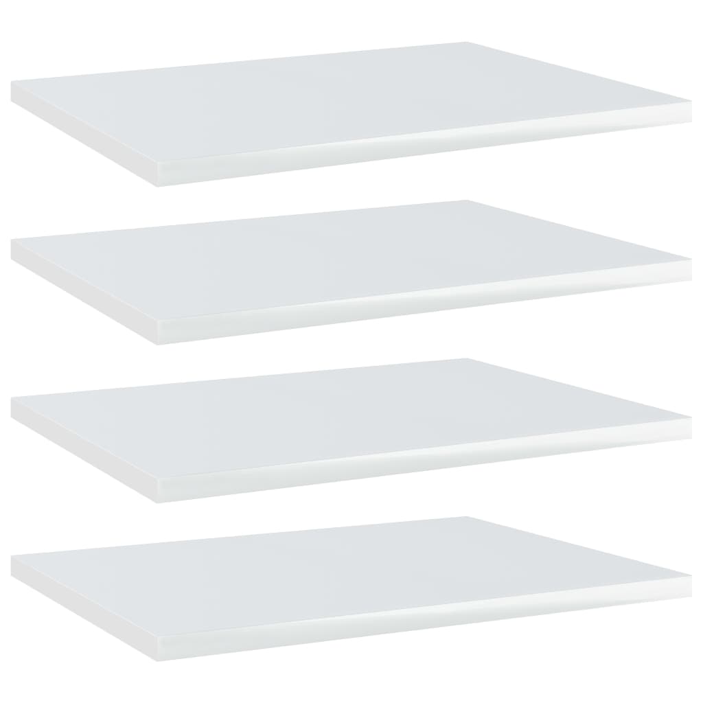 NNEVL Bookshelf Boards 4 pcs High Gloss White 40x30x1.5 cm Chipboard
