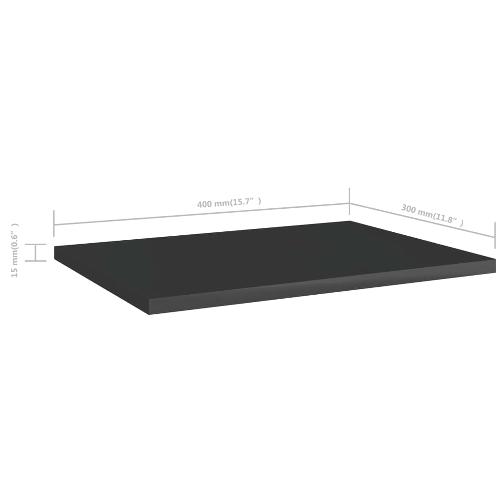 NNEVL Bookshelf Boards 4 pcs High Gloss Black 40x30x1.5 cm Chipboard