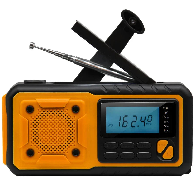 NNEOBA 5000mAh Solar Hand Crank Emergency Radio Yellow